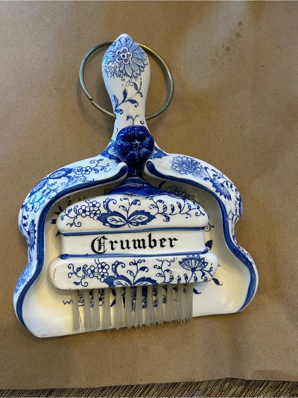 Vintage made in Japan  ceramic crumber/table crumb catcher dustpan and brush